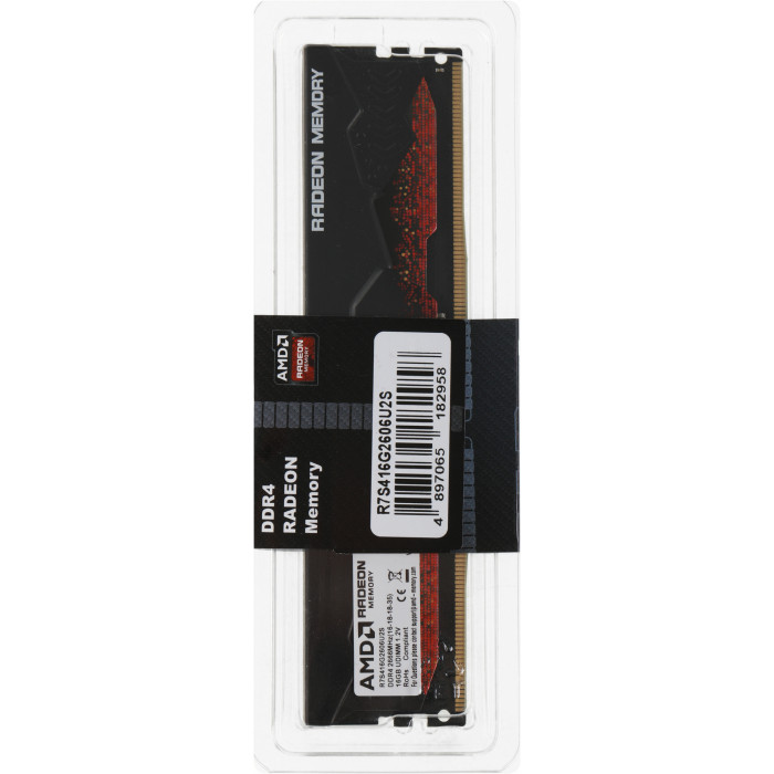 Память DDR4 16GB 2666MHz AMD R7S416G2606U2S Radeon R7 Performance Series RTL Gaming PC4-21300 CL16 DIMM UDIMM 288-pin 1.2В с радиатором Ret