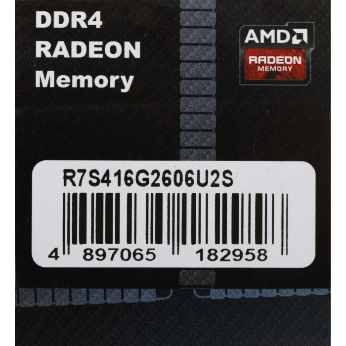 Память DDR4 16GB 2666MHz AMD R7S416G2606U2S Radeon R7 Performance Series RTL Gaming PC4-21300 CL16 DIMM UDIMM 288-pin 1.2В с радиатором Ret