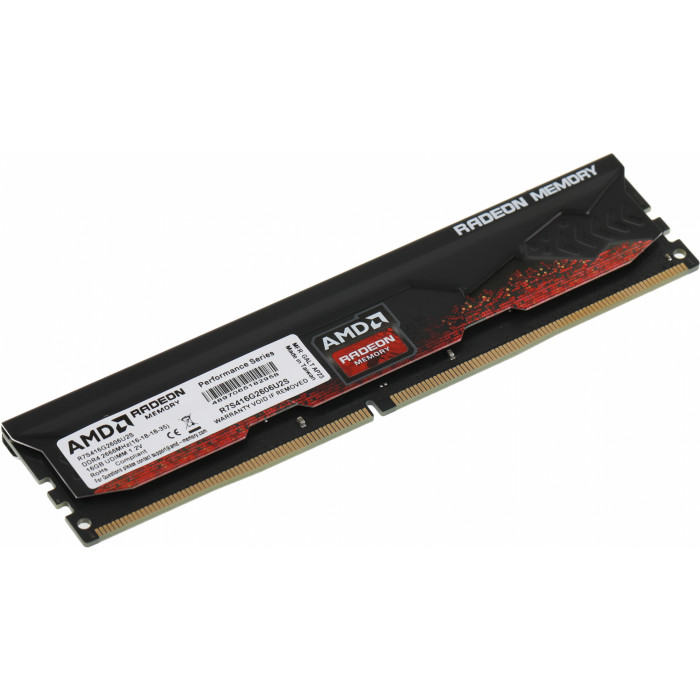 Память DDR4 16GB 2666MHz AMD R7S416G2606U2S Radeon R7 Performance Series RTL Gaming PC4-21300 CL16 DIMM UDIMM 288-pin 1.2В с радиатором Ret
