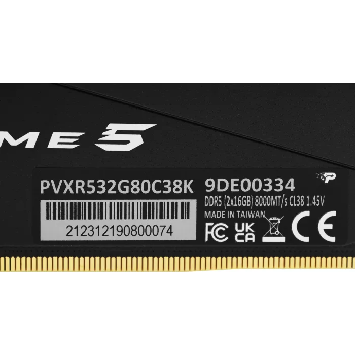 Память DDR5 2x16GB 8000MHz Patriot PVXR532G80C38K Viper Xtreme 5 RGB RTL Gaming PC5-64000 CL38 DIMM UDIMM 288-pin 1.45В с радиатором Ret