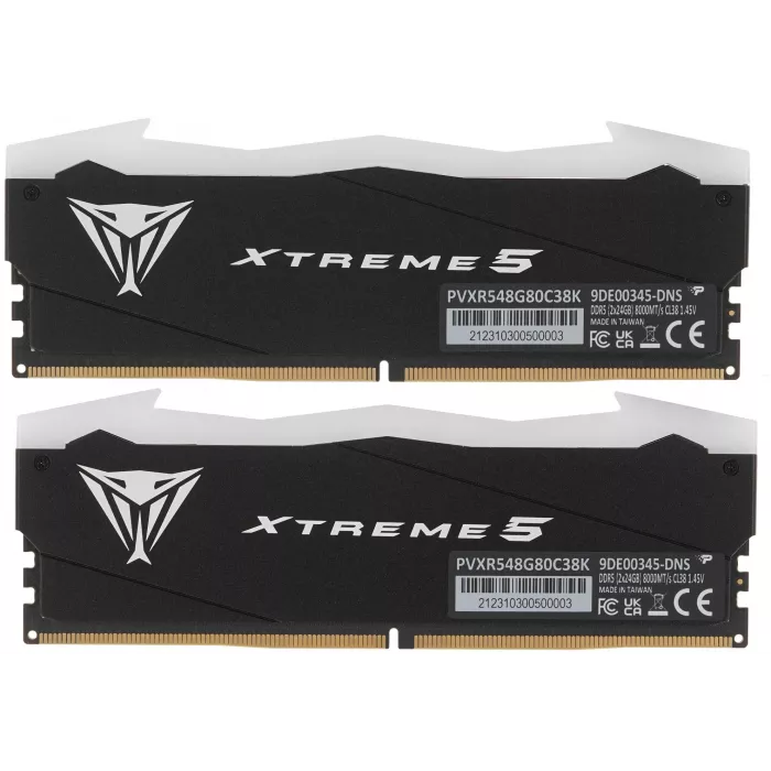 Память DDR5 2x24GB 8000MHz Patriot PVXR548G80C38K Viper Xtreme 5 RGB RTL Gaming PC5-64000 CL38 DIMM UDIMM 288-pin 1.45В с радиатором Ret