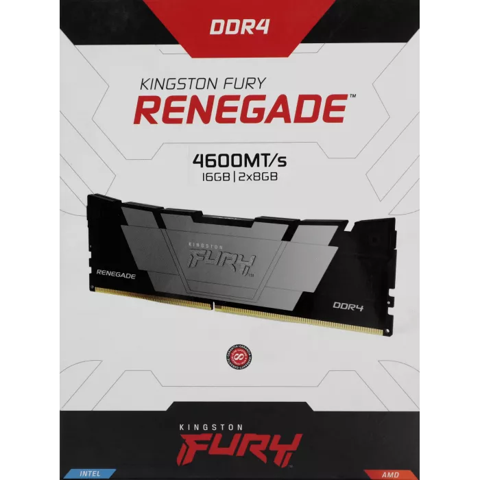 Память DDR4 2x8GB 4600МГц Kingston KF446C19RB2K2/16 Fury Renegade Black RTL Gaming PC4-36800 CL19 DIMM UDIMM 288-pin 1.5В kit dual rank с радиатором Ret