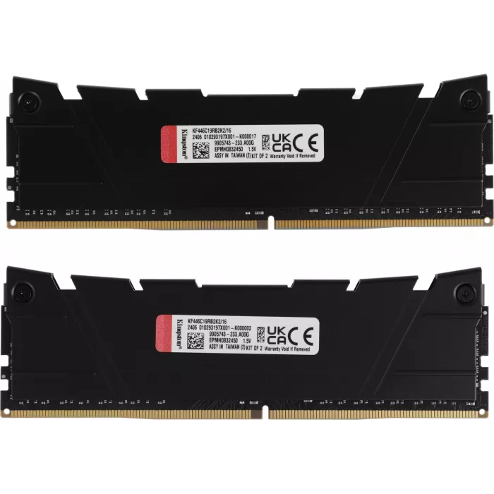 Память DDR4 2x8GB 4600МГц Kingston KF446C19RB2K2/16 Fury Renegade Black RTL Gaming PC4-36800 CL19 DIMM UDIMM 288-pin 1.5В kit dual rank с радиатором Ret