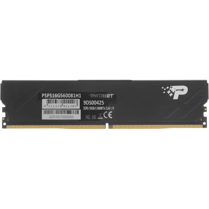 Память DDR5 16GB 5600MHz Patriot PSP516G560081H1 Signature Premium RTL PC5-44800 CL46 DIMM UDIMM 288-pin 1.1В single rank с радиатором Ret