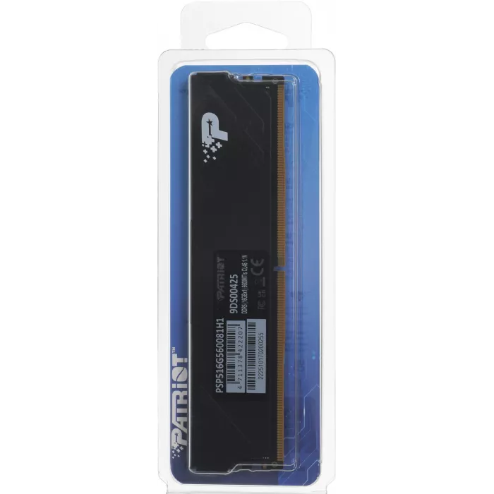 Память DDR5 16GB 5600MHz Patriot PSP516G560081H1 Signature Premium RTL PC5-44800 CL46 DIMM UDIMM 288-pin 1.1В single rank с радиатором Ret