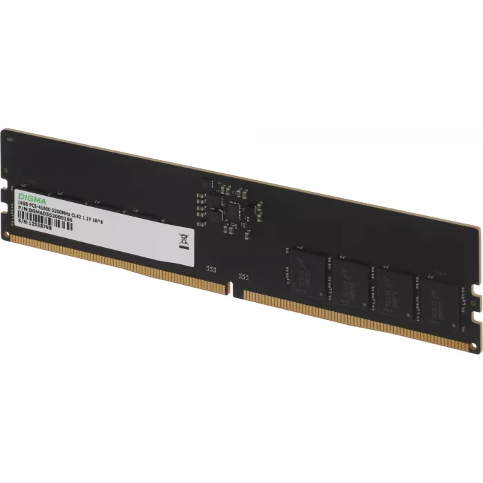 Память DDR5 16GB 5200MHz Digma DGMAD55200016S RTL PC5-41600 CL42 DIMM UDIMM 288-pin 1.1В single rank Ret
