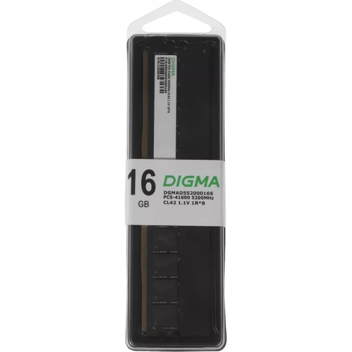 Память DDR5 16GB 5200MHz Digma DGMAD55200016S RTL PC5-41600 CL42 DIMM UDIMM 288-pin 1.1В single rank Ret