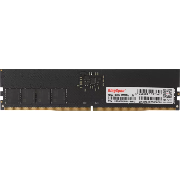 Память DDR5 16GB 5600MHz Kingspec KS5600D5P11016G RTL PC5-44800 CL40 DIMM UDIMM 288-pin 1.35В single rank Ret