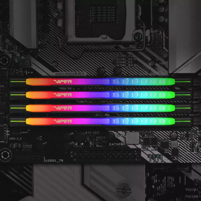 Память DDR4 2x32GB 3600MHz Patriot PVSR464G360C0K Viper Steel RGB RTL Gaming PC4-28800 CL20 DIMM UDIMM 288-pin 1.35В dual rank с радиатором Ret