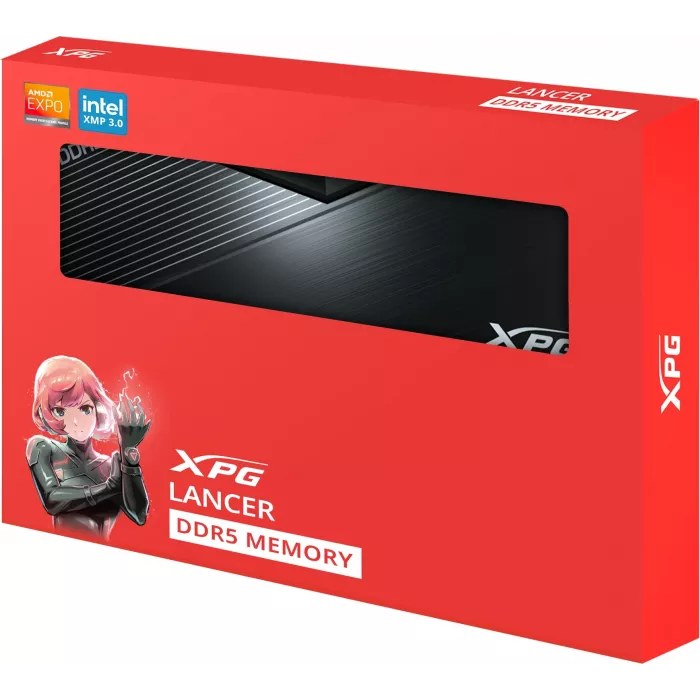 Память DDR5 2x16GB 6000MHz A-Data AX5U6000C3016G-DCLABK XPG Lancer RTL Gaming PC5-48000 CL30 DIMM UDIMM 288-pin 1.35В kit single rank с радиатором Ret