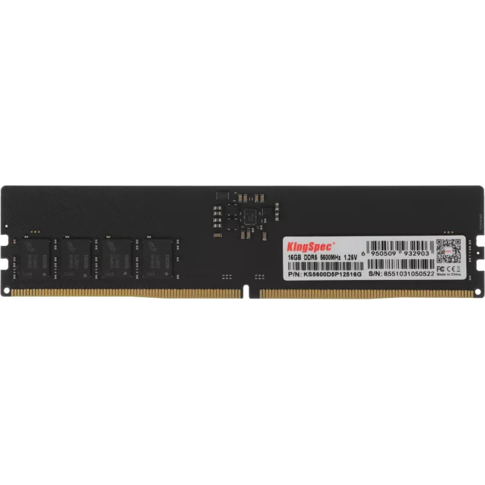 Память DDR5 16GB 5600MHz Kingspec KS5600D5P12516G RTL PC5-44800 CL40 DIMM UDIMM 288-pin 1.35В single rank Ret