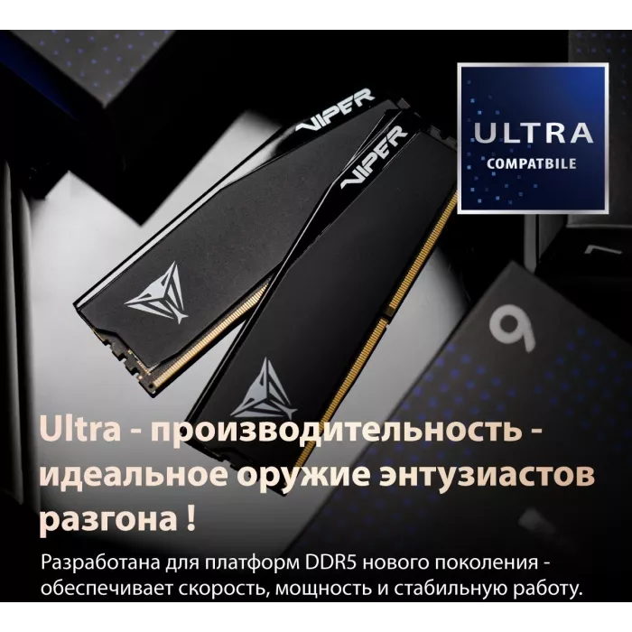 Память DDR5 2x32GB 6000MHz Patriot VEU564G6028K Viper Elite 5 Ultra RTL Gaming PC5-48000 CL28 DIMM UDIMM 288-pin 1.4В kit single rank с радиатором Ret