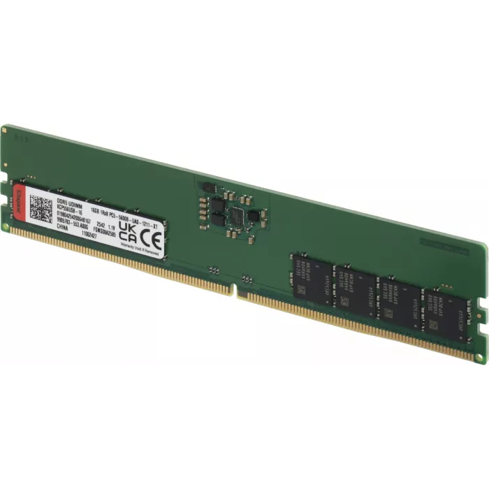 Память DDR5 16GB 5600MHz Kingston KCP556US8-16 RTL PC5-44800 CL46 DIMM UDIMM 288-pin 1.1В single rank Ret