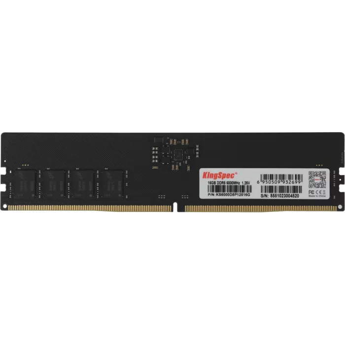 Память DDR5 16GB 6000MHz Kingspec KS6000D5P12516G RTL PC5-48000 CL46 DIMM UDIMM 288-pin 1.25В single rank Ret