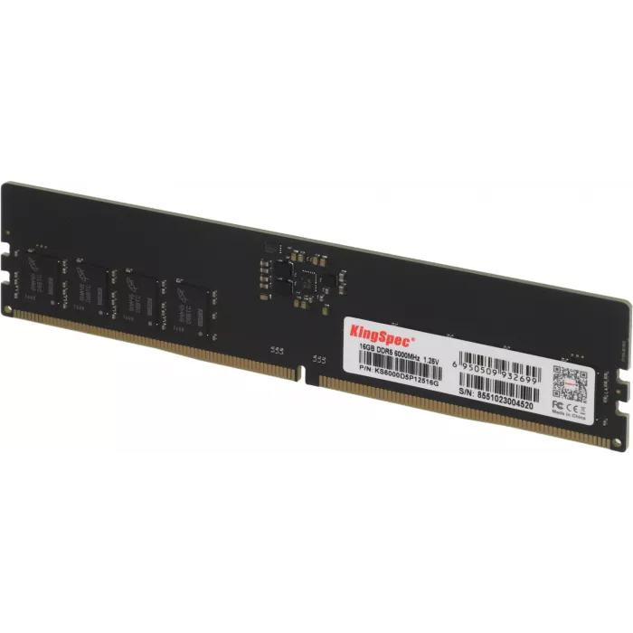Память DDR5 16GB 6000MHz Kingspec KS6000D5P12516G RTL PC5-48000 CL46 DIMM UDIMM 288-pin 1.25В single rank Ret