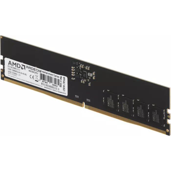 Память DDR5 16GB 5600MHz AMD R5516G5600U1S-U Radeon R5 RTL PC5-44800 CL46 DIMM UDIMM 288-pin 1.1В Ret