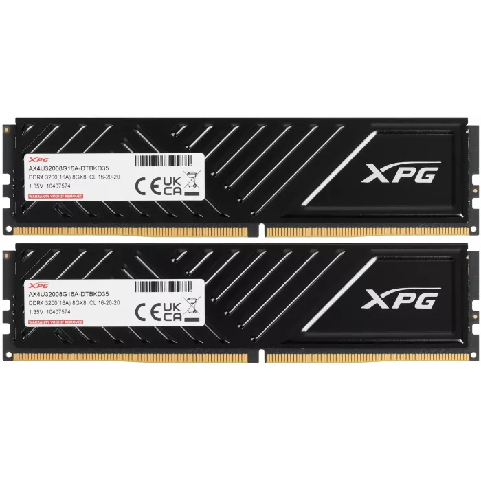 Память DDR4 2x8GB 3200MHz A-Data AX4U32008G16A-DTBKD35 XPG Gammix D35 RTL PC4-25600 CL16 DIMM UDIMM 288-pin 1.35В single rank с радиатором Ret