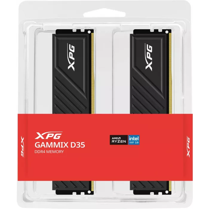 Память DDR4 2x8GB 3200MHz A-Data AX4U32008G16A-DTBKD35 XPG Gammix D35 RTL PC4-25600 CL16 DIMM UDIMM 288-pin 1.35В single rank с радиатором Ret