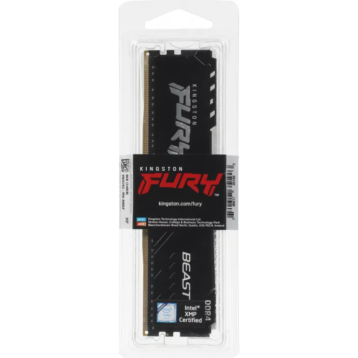 Память DDR4 8GB 3200MHz Kingston KF432C16BB/8WP Fury Beast Black RTL Gaming PC4-25600 CL16 DIMM UDIMM 288-pin 1.35В single rank с радиатором Ret
