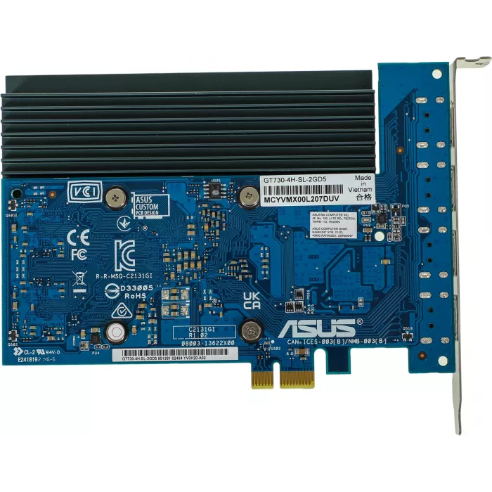 Видеокарта Asus PCI-E 2.0 GT730-4H-SL-2GD5 NVIDIA GeForce GT 730 2Gb 64bit GDDR5 902/5010 HDMIx4 HDCP Ret