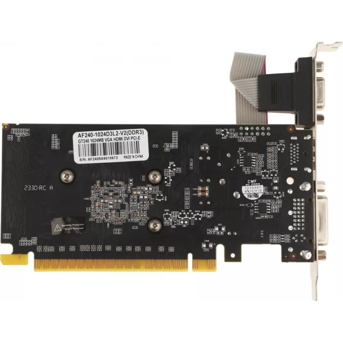 Видеокарта Afox PCI-E 2.0 AF240-1024D3L2-V2 NVIDIA GeForce GT 240 1Gb 128bit DDR3 550/1334 DVIx1 HDMIx1 CRTx1 HDCP Ret low profile