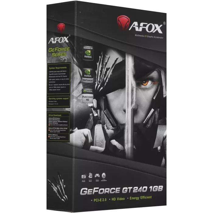 Видеокарта Afox PCI-E 2.0 AF240-1024D3L2-V2 NVIDIA GeForce GT 240 1Gb 128bit DDR3 550/1334 DVIx1 HDMIx1 CRTx1 HDCP Ret low profile
