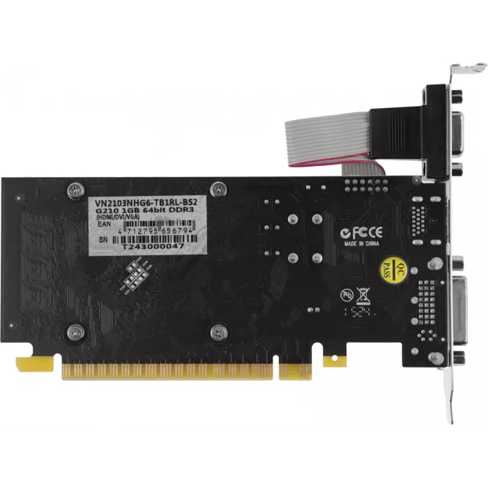 Видеокарта Biostar PCI-E 2.0 VN2103NHG6 NVIDIA GeForce 210 1Gb 64bit DDR3 589/1333 DVIx1 HDMIx1 CRTx1 Ret low profile
