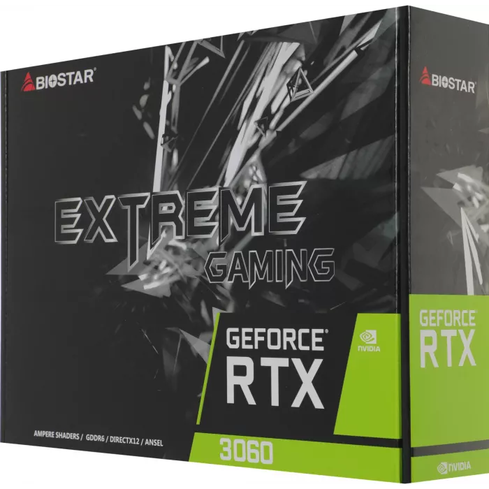 Видеокарта Biostar PCI-E 4.0 VN3606RML9 NVIDIA GeForce RTX 3060 12Gb 192bit GDDR6 1320/15000 HDMIx1 DPx3 HDCP Ret