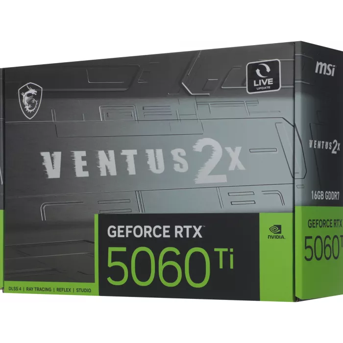 Видеокарта MSI PCI-E 5.0 RTX 5060 TI 16G VENTUS 2X PLUS NVIDIA GeForce RTX 5060TI 16Gb 128bit GDDR7 2572/28000 HDMIx1 DPx3 HDCP Ret
