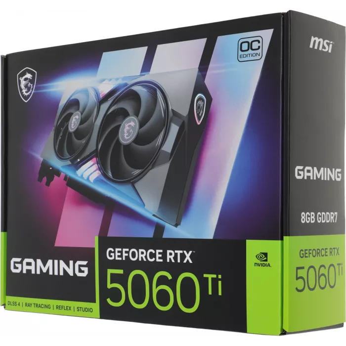Видеокарта MSI PCI-E 5.0 RTX 5060 TI 8G GAMING OC NVIDIA GeForce RTX 5060TI 8Gb 128bit GDDR7 2647/28000 HDMIx1 DPx3 HDCP Ret
