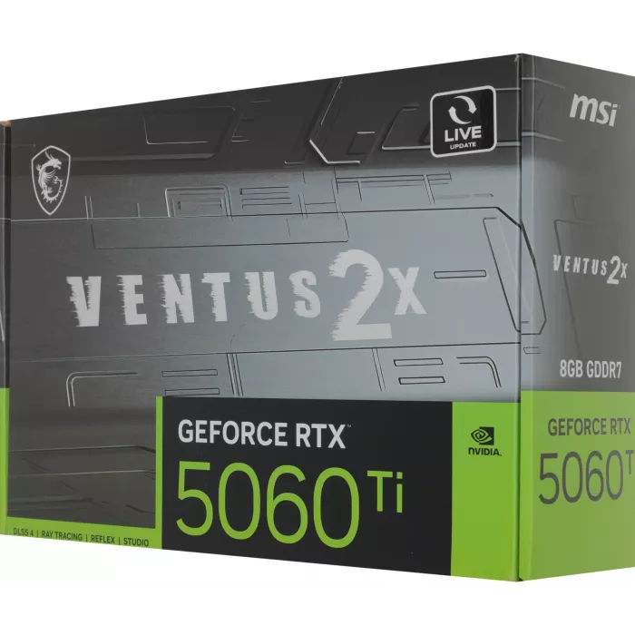 Видеокарта MSI PCI-E 5.0 RTX 5060 TI 8G VENTUS 2X PLUS NVIDIA GeForce RTX 5060TI 8Gb 128bit GDDR7 2572/28000 HDMIx1 DPx3 HDCP Ret
