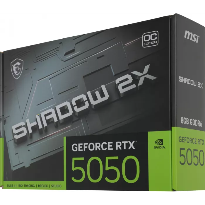 Видеокарта MSI PCI-E 5.0 RTX 5050 8G SHADOW 2X OC NVIDIA GeForce RTX 5050 8Gb 128bit GDDR6 2602/20000 HDMIx1 DPx3 HDCP Ret