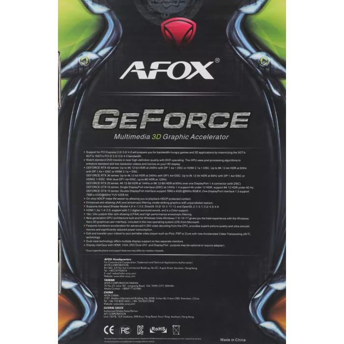 Видеокарта Afox PCI-E 3.0 AF610-2048D3L5-V3 NVIDIA GeForce GT 610 2Gb 64bit DDR3 810/1333 DVIx1 HDMIx1 CRTx1 HDCP Ret low profile