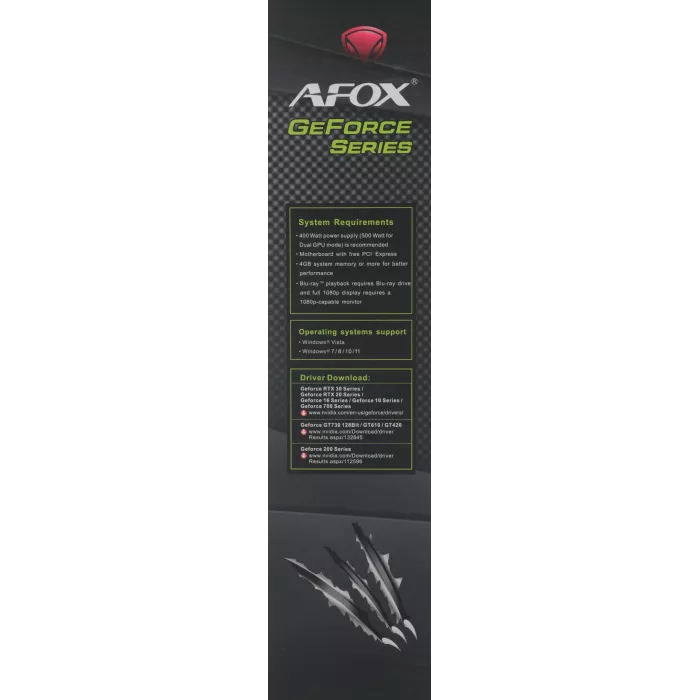 Видеокарта Afox PCI-E 3.0 AF610-2048D3L5-V3 NVIDIA GeForce GT 610 2Gb 64bit DDR3 810/1333 DVIx1 HDMIx1 CRTx1 HDCP Ret low profile