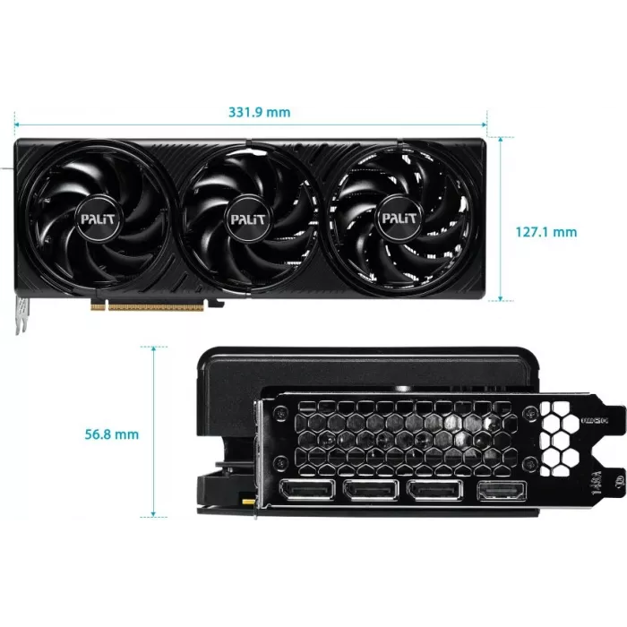 Видеокарта Palit PCI-E 5.0 PA-RTX5080 INFINITY 3 NVIDIA GeForce RTX 5080 16Gb 256bit GDDR7 2295/30000 HDMIx1 DPx3 HDCP Ret