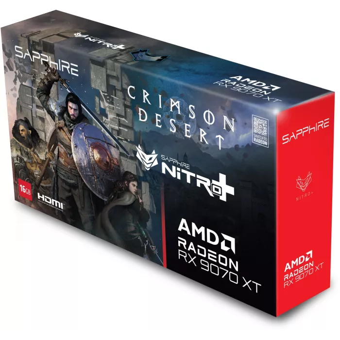 Видеокарта Sapphire PCI-E 5.0 11348-10-20G NITRO+AMD RADEON RX 9070 XT 16GB CRIMSON DESERT EDITION GAMING OC LITE AMD Radeon RX 9070XT 16Gb 256bit GDDR6 2520/20000 HDMIx2 DPx2 HDCP Ret