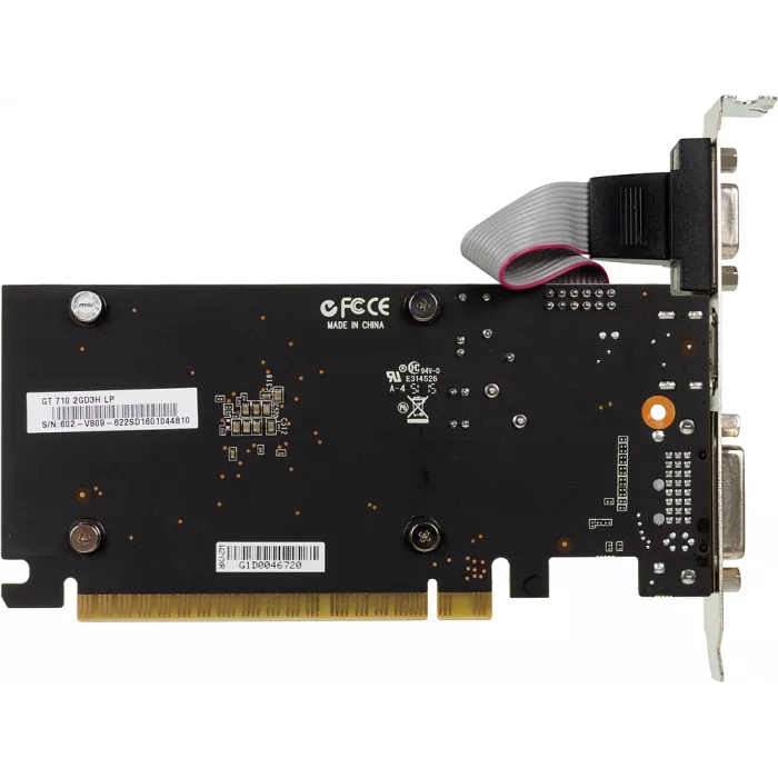 Видеокарта MSI PCI-E 2.0 GT 710 2GD3H LP NVIDIA GeForce GT 710 2Gb 64bit DDR3 954/1600 DVIx1 HDMIx1 CRTx1 HDCP Ret low profile