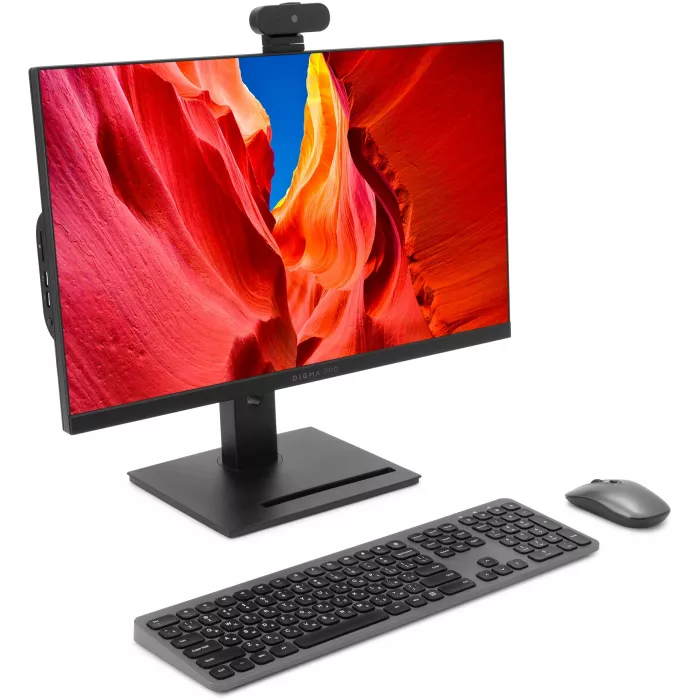 Моноблок Digma Pro Vision 23.8" Full HD Ryzen 3 5425U (2.7) 8Gb SSD256Gb RGr CR Windows 11 Pro Eth WiFi BT 90W клавиатура мышь Cam черный 1920x1080