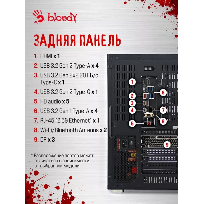 ПК Bloody BD-PC CZ79C3 MT i7 13700KF (3.4) 64Gb SSD1Tb RTX5080 16Gb Windows 11 Home 64 GbitEth 850W черный (RUS) (2086027)