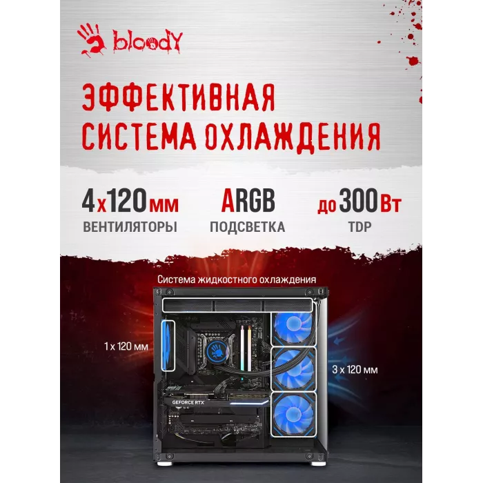 ПК Bloody BD-PC CZ79C3 MT i7 14700F (2.1) 64Gb SSD1Tb RTX5080 16Gb Windows 11 Home 64 GbitEth 850W черный (RUS) (2086028)