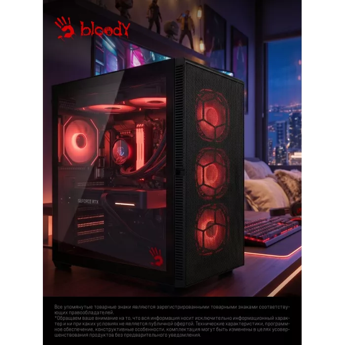 ПК Bloody BD-PC CB76T2 TWR i5 14400F (2.5) 32Gb SSD1Tb RTX5060 8Gb Windows 11 Home 64 2.5xGbitEth 650W черный (RUS) (2141962)