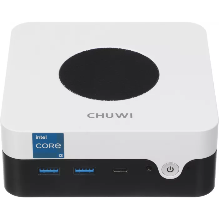 Неттоп Chuwi LarkBox X i3 1220P (1.5) 8Gb SSD256Gb UHDG Windows 11 Pro 2xGbitEth WiFi BT 65W черный/белый
