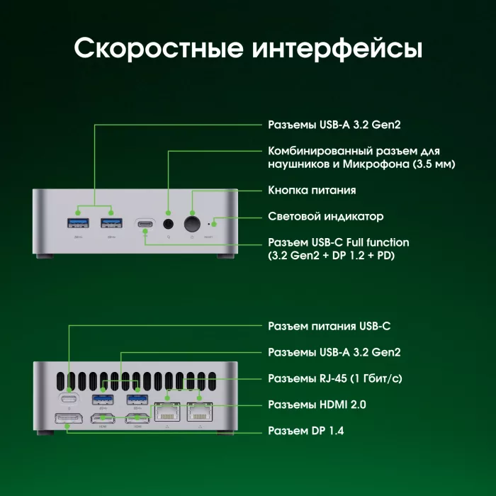 Неттоп Digma Pro Minimax X5 i5 13420H (2.1) 16Gb SSD512Gb UHDG Windows 11 Pro GbitEth WiFi BT 100W серебристый (DPP5-ADXW07)