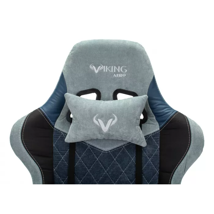 Кресло игровое Zombie Viking 7 Knight голубой ткань/эко.кожа с подголов. крестов. металл