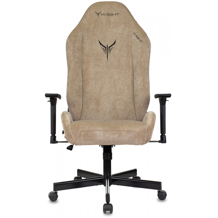 Кресло игровое Knight N1 Fabric бежевый Light-21 с подголов. крестов. металл