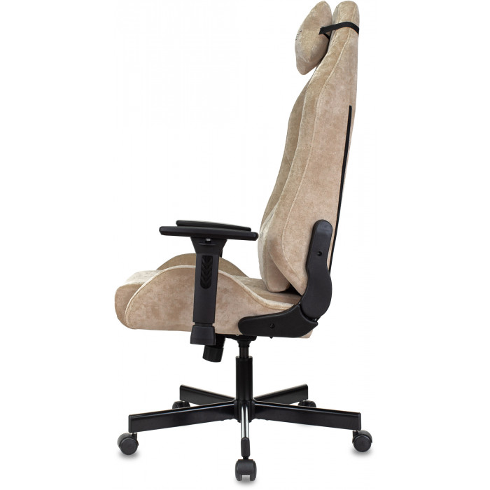 Кресло игровое Knight N1 Fabric бежевый Light-21 с подголов. крестов. металл