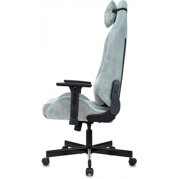 Кресло игровое Knight N1 Fabric серо-голубой Light-28 с подголов. крестов. металл