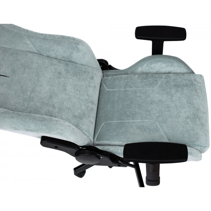 Кресло игровое Knight N1 Fabric серо-голубой Light-28 с подголов. крестов. металл