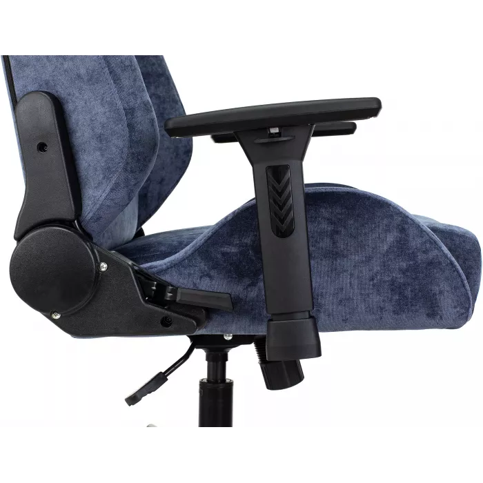 Кресло игровое Knight N1 Fabric синий Light-27 с подголов. крестов. металл