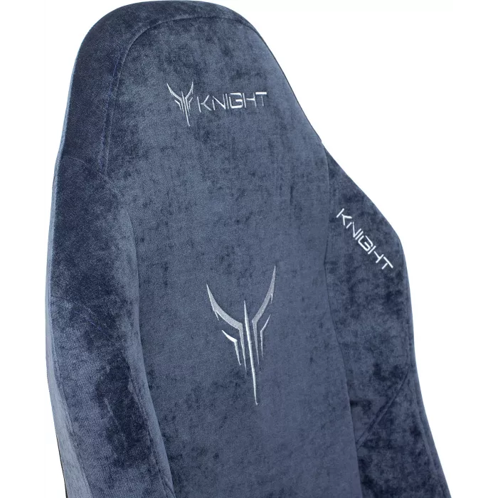 Кресло игровое Knight N1 Fabric синий Light-27 с подголов. крестов. металл
